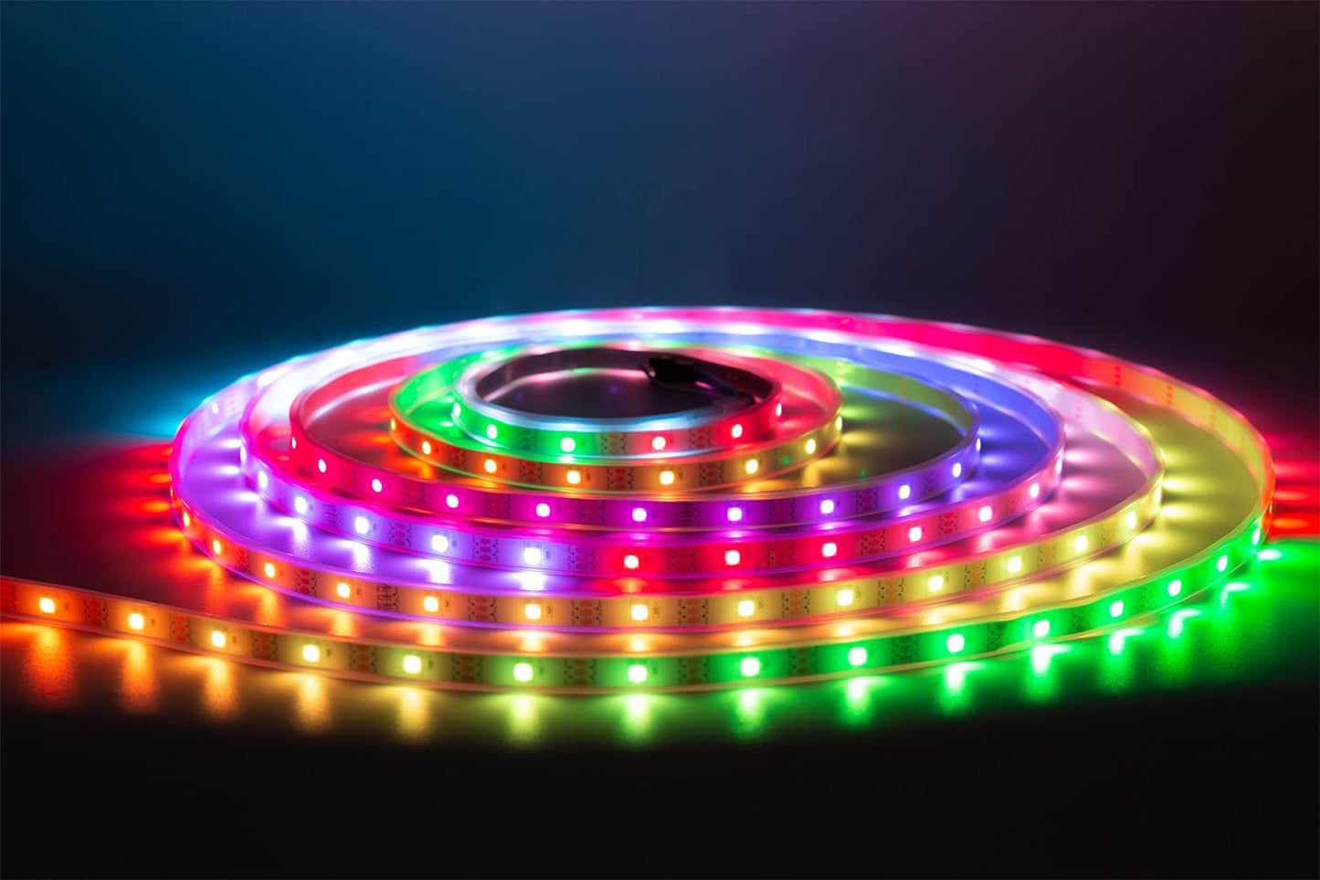 WS2812B LED Strip Individual Addressable Light 30Pixels/m SMD 5050 RGB Pixel Strip DC5V 16.4FT 150LEDS Waterproof IP67 White PCB