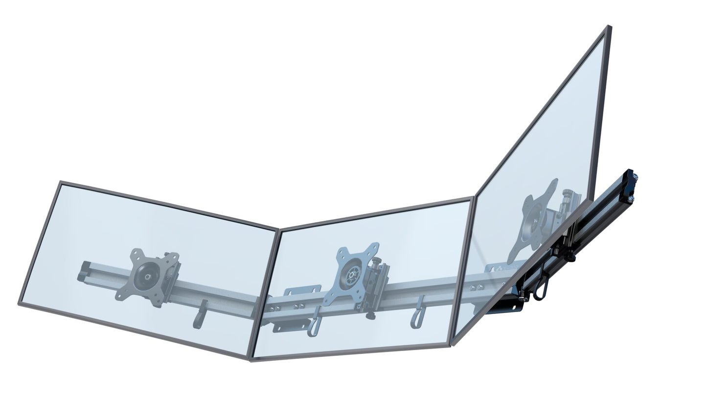 X-ROB Triple Monitor Wall Mount - Premium Aluminum 3 Arm Bracket for 15-32 Inch Screens, Dual Wall Anchors for Maximum Stability, Full Motion