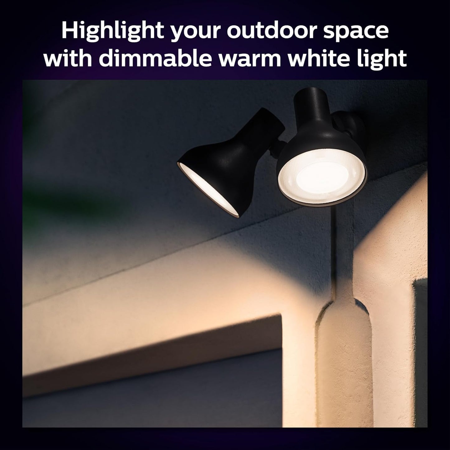 Philips Hue Smart 100W PAR38 LED Bulb - White and Color Ambiance Color-Changing Light - 1 Pack - 1300LM - E26 - Outdoor - Control with Hue App - Works