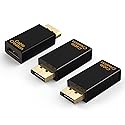 CableCreation DP to HDMI Adapter [3-Pack], 4K 3D Gold Plated Displayport to HDMI Converter Male to Female Black