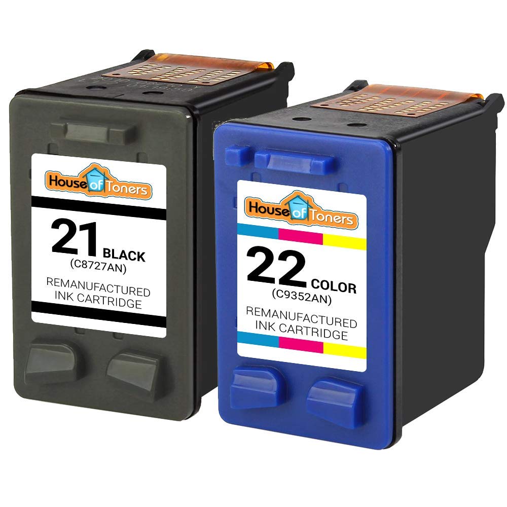 Houseoftoners Remanufactured 2-Pack Ink Cartridges Replacement for HP 21 C9351AN Black and HP 22 C9352AN Officejet 4315 4310 4311 4315v 4315xi 4350