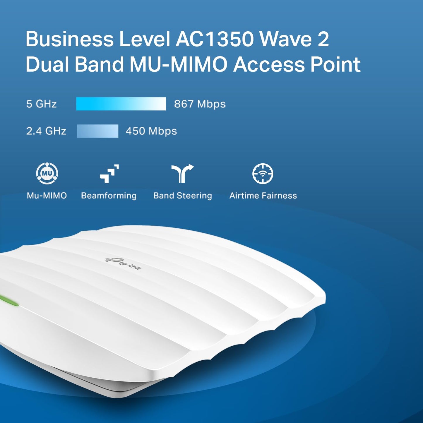 TP-Link EAP223 w/No Adapter Omada AC1350 Gigabit Wireless Access Point Business WiFi Solution w/Mesh Support, Seamless Roaming & MU-MIMO PoE Powered
