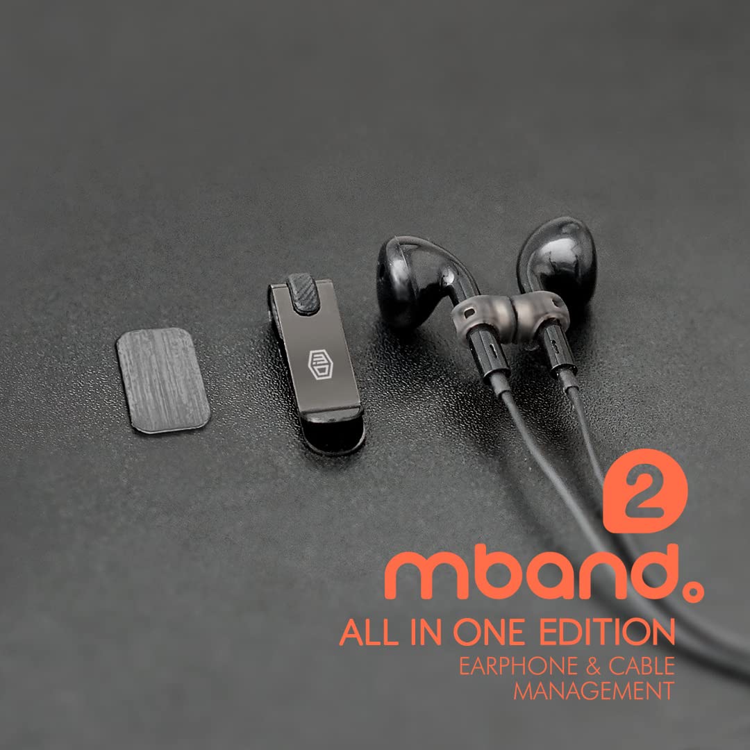 Mband2 Pack of Mband Mclip Holder 01 White - Cord Organizer Cable Holder Headphone Wire Winder for Magnetic Clip Unique Earbuds Desktop Keeper