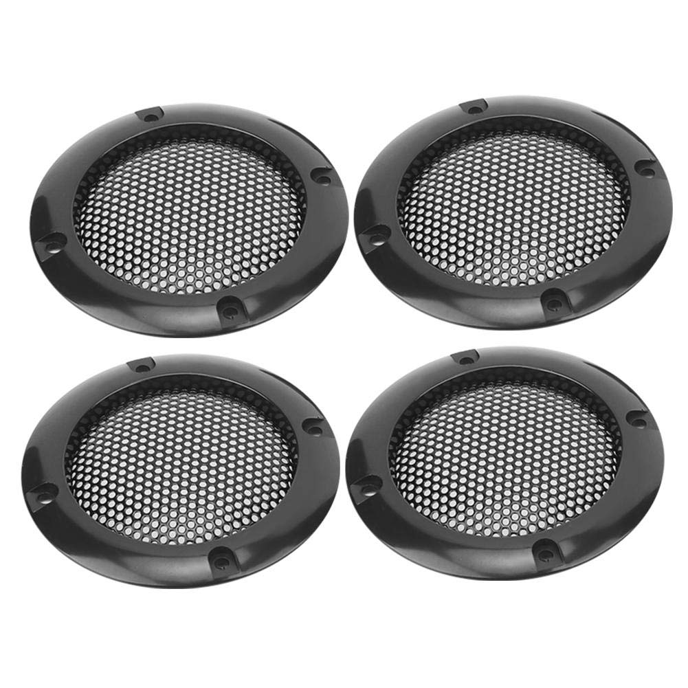 Car Speaker Grill, 4pcs 2inch Audio Speaker Grille Protective Decorative Audio Speaker Mesh Grille(Black)