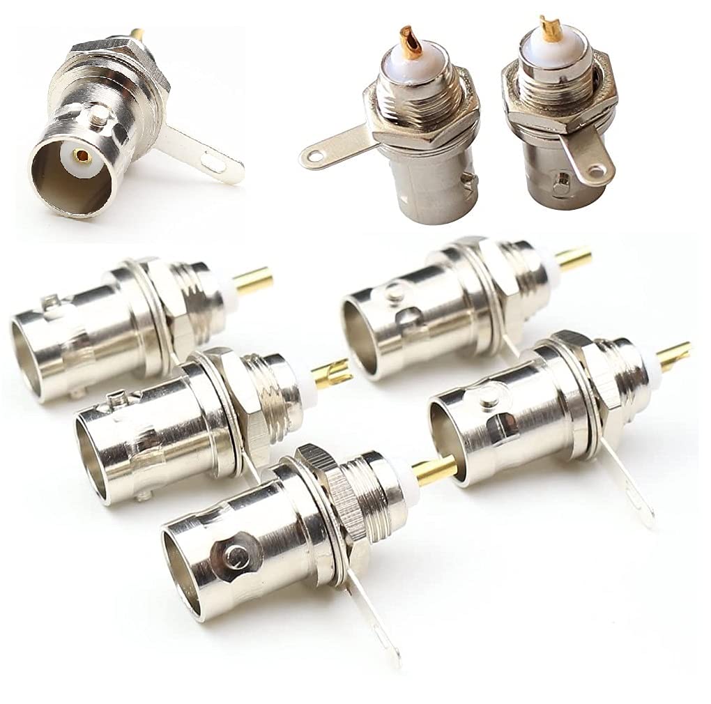 BNC Female Panel Mount Connector with Nut BNC Female Bulkhead Adapters Coaxial Adapter 8 Pack