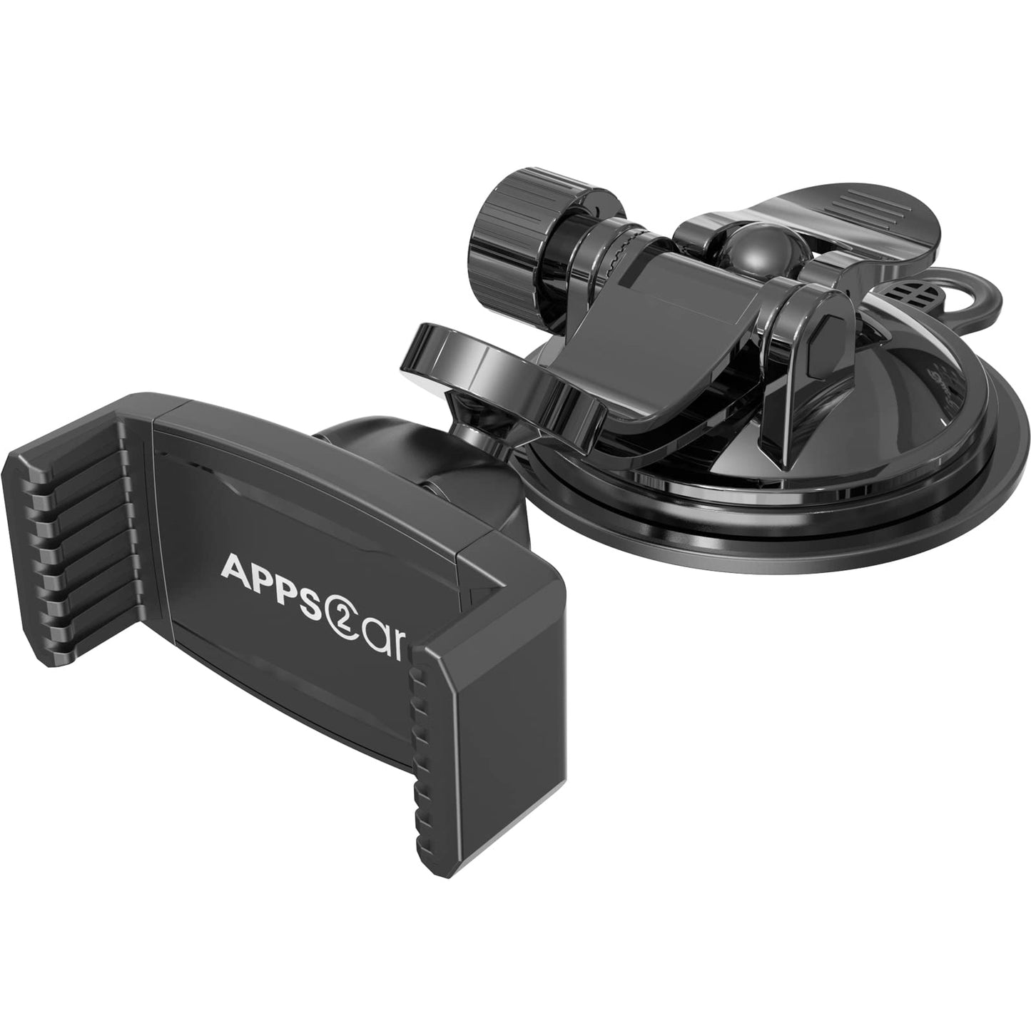 APPS2Car Suction Cup Phone Holder for Car with Adjustable Arm, Low Profile Dashboard Phone Mount Compact Windshield Window Dash Mobile Stand