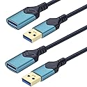 USB 3.0 Extension Cable,[2Pack] 2FT High Speed Extension Cable USB Male to Female Extension Cord for Playstation/Xbox/Flash Drive/Card Reader/Hard