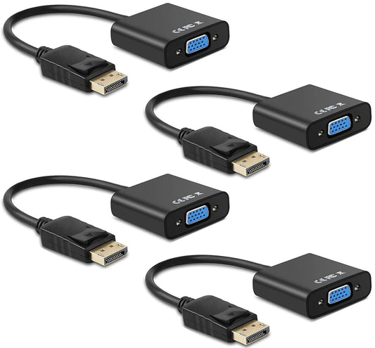 Ankey Display Port to VGA Adapter,4 Pack Gold-Plated DisplayPort DP to VGA Converter (Male to Female) for Computer, Desktop, Laptop, PC, Monitor