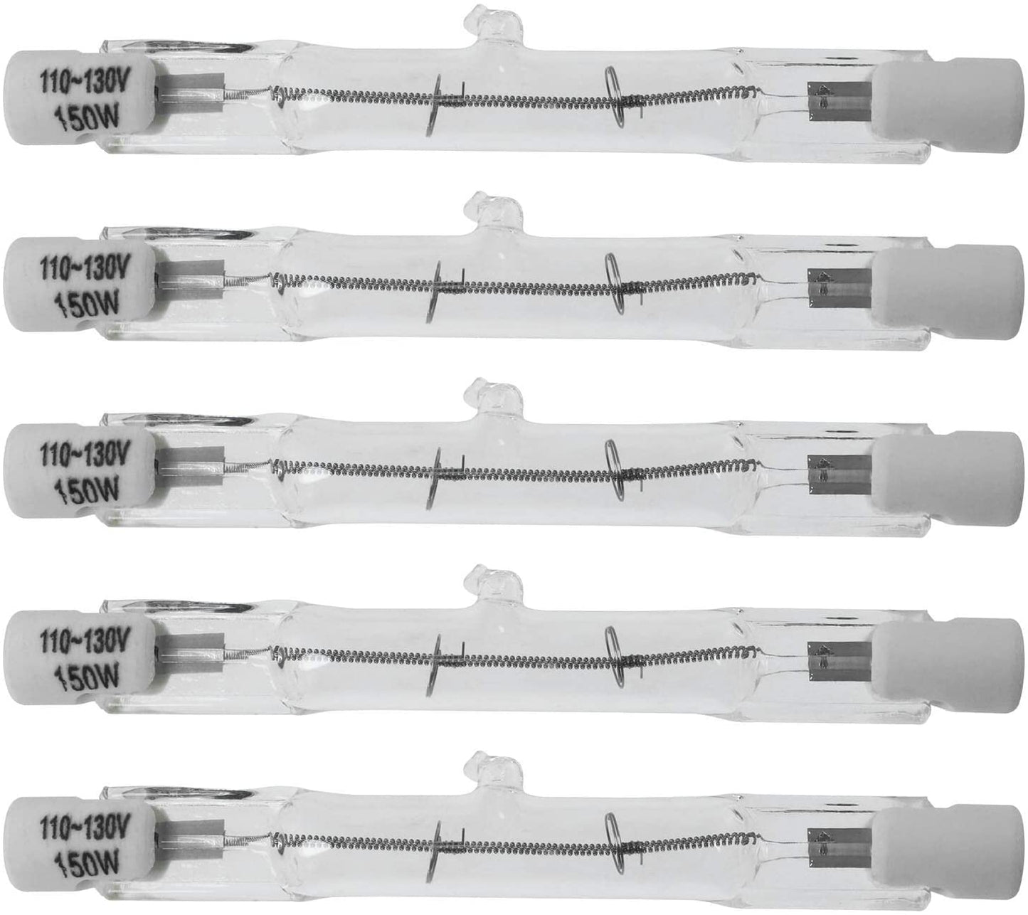 SQXBK R7S Tungsten Halogen Lamp 5PCS 110V -130V 150W 3Inch J78 T3 Double Ended Filament Flood Halogen Tungsten Light Tube Bulb