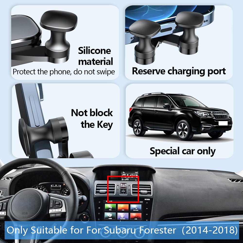 LUNQIN Car Phone Holder Mount for Subaru Forester 2014 2015 2016 2017 2018 Auto Accessories Interior Decoration Mobile Cell Smartphone Bracket