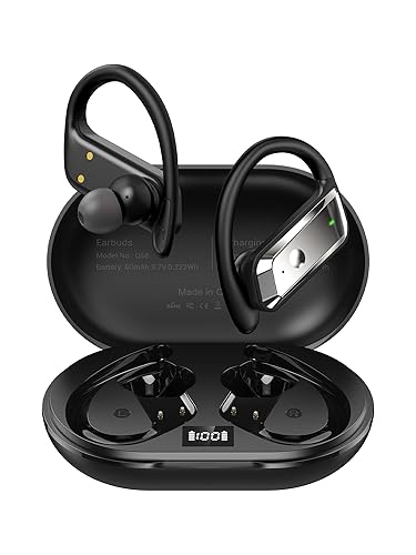 Hulaed Wireless Earbuds Bluetooth 5.4 Headphones 53H Playtime Sport Earphones with LED Display,Over-Ear Buds Built in Mic in Ear Waterproof Headset…