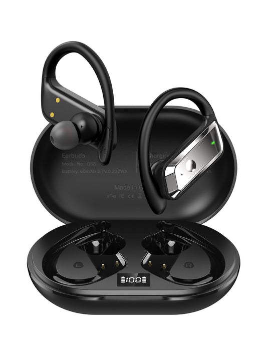 Hulaed Wireless Earbuds Bluetooth 5.4 Headphones 53H Playtime Sport Earphones with LED Display,Over-Ear Buds Built in Mic in Ear Waterproof Headset…