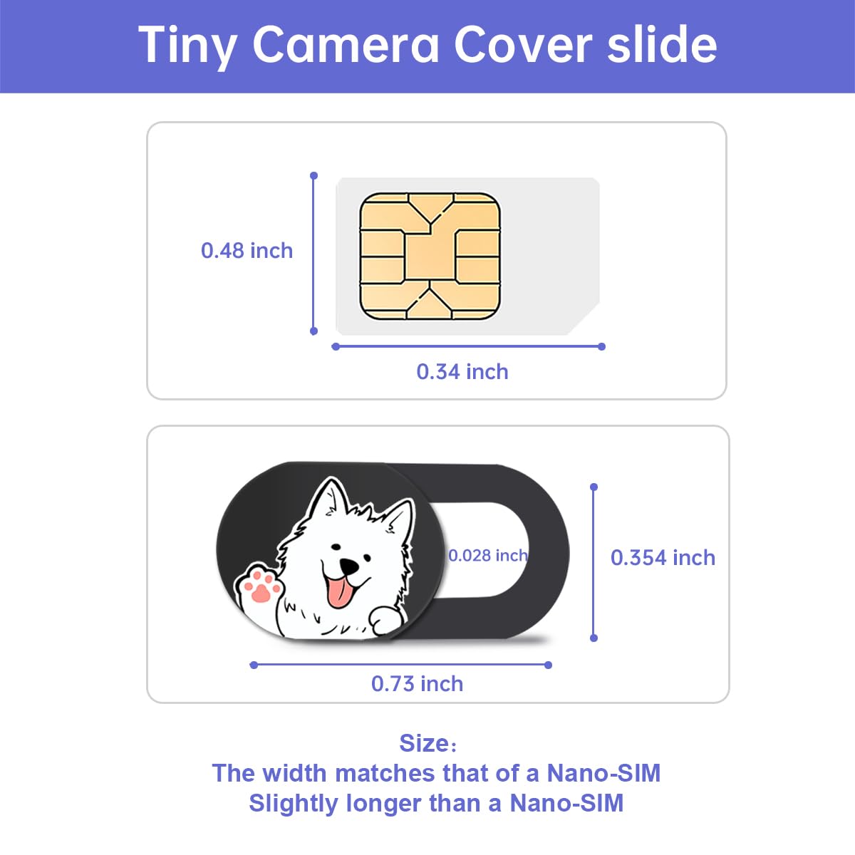 DR. PANDACAT Hug Me Dog 3-Pack Laptop Camera Cover Slide - Cute Webcam Cover for MacBook Pro/Air, Dell, iPad, iPhone, iMac, Echo Show - Laptop Webcam