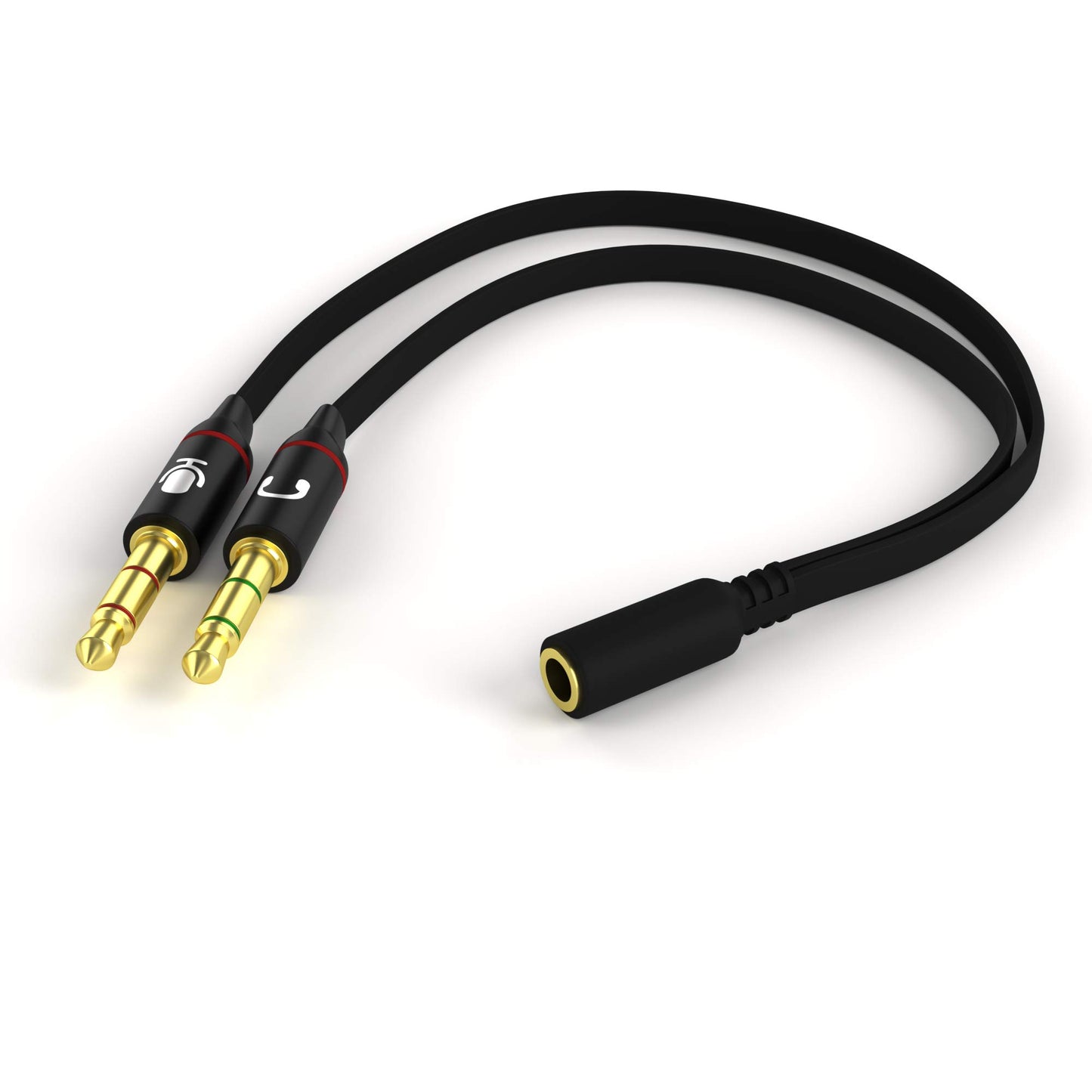 D & K Exclusives Headphone Splitter For Computer 3.5mm Female to 2 Dual 3.5mm Male Headphone Mic Audio Y Splitter Cable Smartphone Headset to PC