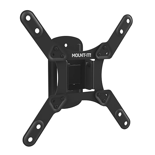 Mount-It! TV Wall Mount for Small to Mid Size TVs, Fits 32 to 50 Inch Screens, 75 100 200 mm VESA Compatible, Low-Profile Slim Design with Tilting