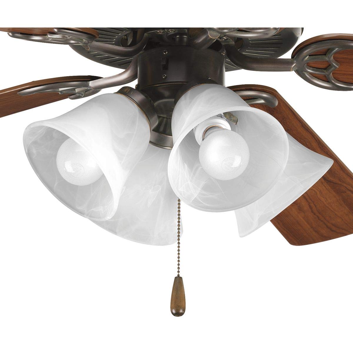 Progress Lighting AirPro 15" 4-Light Ceiling Fan Light Kit, Antique Bronze