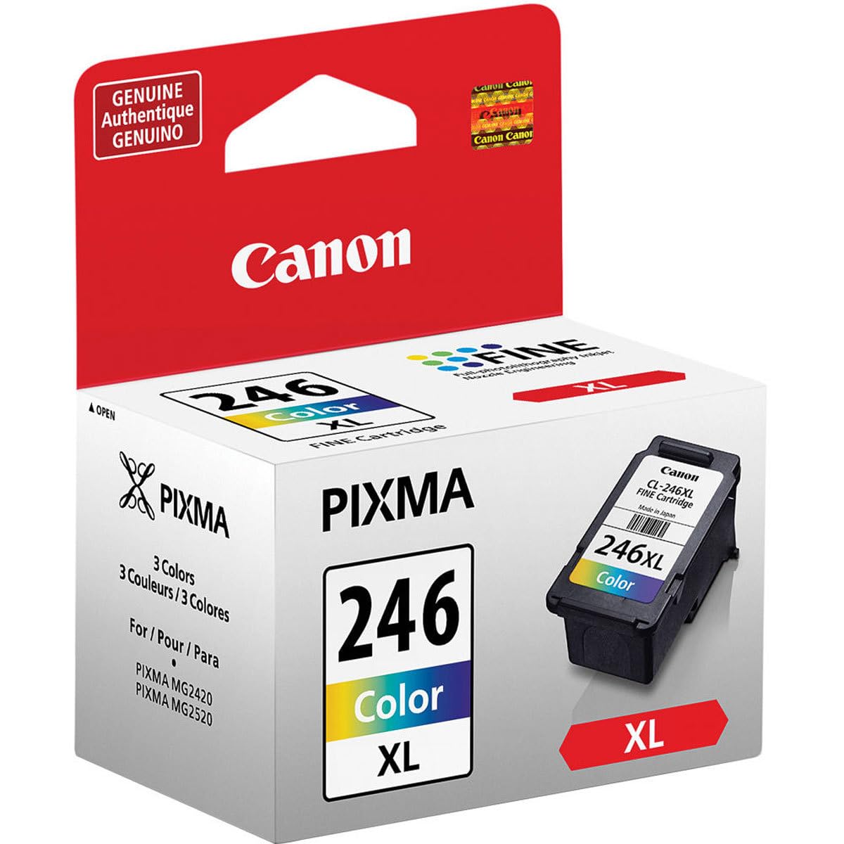 Canon 2 Pack CL-246 XL High Capacity Color Ink Cartridge for Select PIXMA IP, MG, MX, TR, TS Series Printers - 13ml