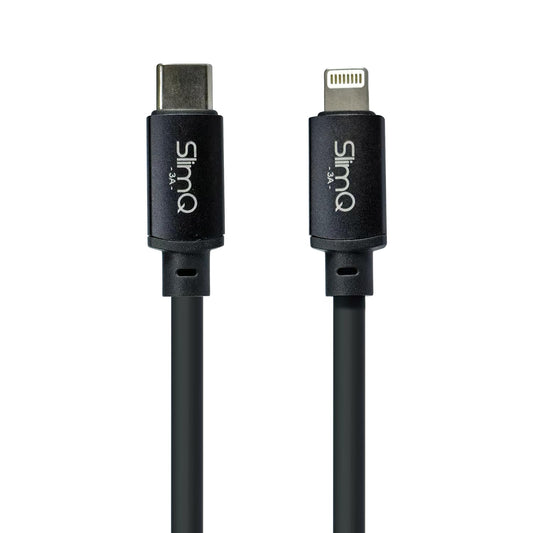 SlimQ USB-C Cable Compatible with Light- ning, Compatible with iPad, iPhone, iPod Charging (Type C, 3ft, Gray)