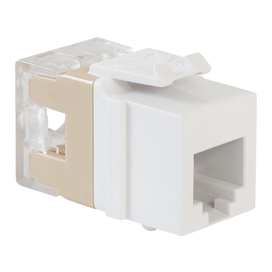 ICC Voice Grade Telephone Keystone Jack with Slim Profile 180 Degree Punch Down, 6P6C RJ11, UL Listed TAA Compliant for Wall Plate or Patch Panel