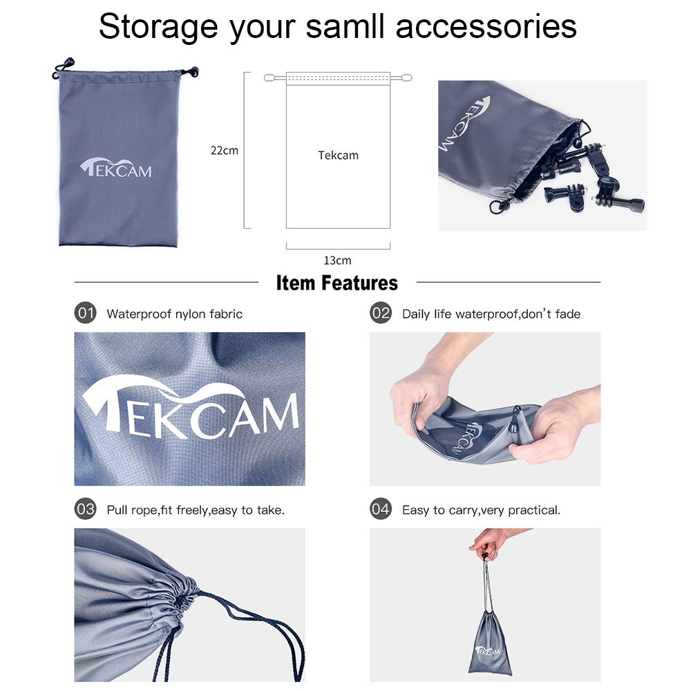 TEKCAM Action Camera Carrying Case Protective Storage Bag Compatible with Gopro Hero 13 12 11 10 9 8 7/AKASO EK7000/Brave 4/Brave 7 LE/Brave