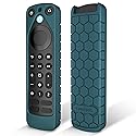 CaseBot Case for Alexa Voice Remote Pro (2022 Release) - Honey Comb Lightweight Anti-Slip Shockproof Silicone Protective Remote Controller Cover, Dark