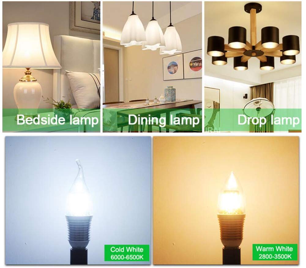 E14 LED Corn Bulbs 12W(100W-120W Incandescent Bulbs Equivalent) E14 Base Candelabra Light Bulbs 12 Watt LED Candle Bulbs,Daylight White 6000K