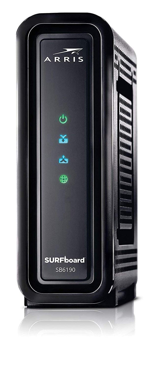 ARRIS Surfboard (32x8) DOCSIS 3.0 Cable Modem, 1.4 Gbps Max Speed, Certified for Comcast Xfinity, Spectrum, Cox, Cablevision & More (SB6190 Black)