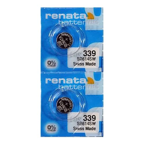 Renata 339 SR614SW Batteries - 1.55V Silver Oxide 339 Watch Battery (2 Count)