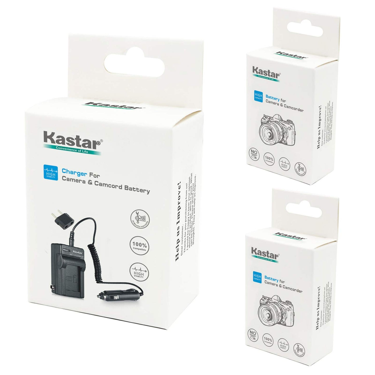 Kastar Charger with Car Adapter + 2 Packs Battery for Sony InfoLithium L Series NP-550 NP-F570 NP-F330 and CCD-TR516 CCD-TR716 CCD-TR818 CCD-TR910