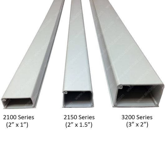 Electriduct XX-Large Latching Cable Raceway - 3" x 2" Channel Size - 1 Stick - 58" - White