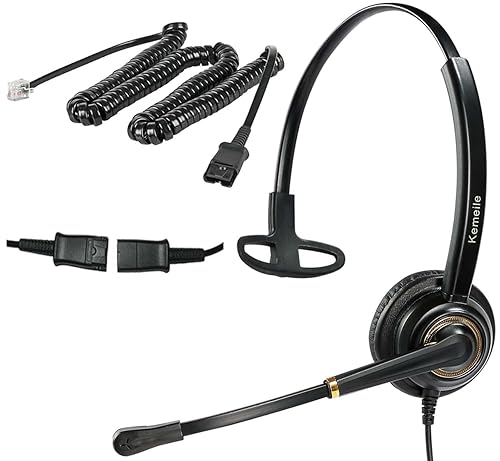 N/X KEMEILE Telephone Headset with Noise Cancelling Mic, Corded RJ9 Phone Headset Compatible with Cisco CP-7821 7841 7942G 7931G 7940 7941G 7945G 7960