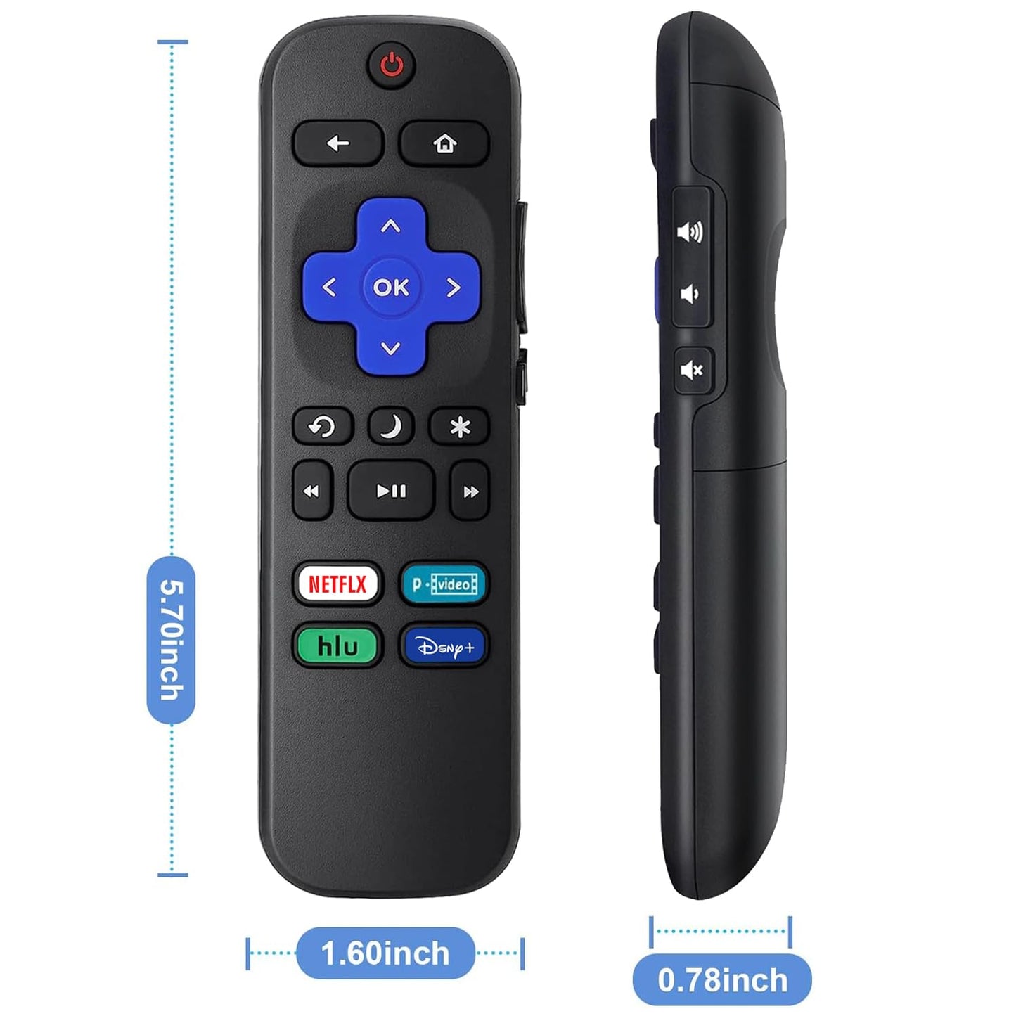 Universal Remote Control Replacement for Roku TV All Models, Compatible for TCL/Hisense/Sharp/Philips/Onn/Element/Insignia/JVC/RCA R0KU Smart TVs (Not