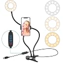 Universal Selfie Ring Light with Flexible Mobile Phone Holder Lazy Bracket Desk Lamp LED Light for Live Stream Office Kitchen