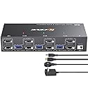 KCEVE KVM Switch 2 Monitors 3 Computers Displayport, USB 3.0 KVM Switch 3 Computer Sharing 2 Monitor and 4 USB 3.0 Devices, 4K@144Hz, Wired Remote(4K