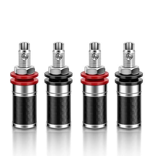 KUYIOHIFI HiFi Speaker Binding Post Rhodium-Plated Copper Hi-end Speaker Banana Plug Socket Terminals Screw Locking Audiophile Banana Jack Connectors
