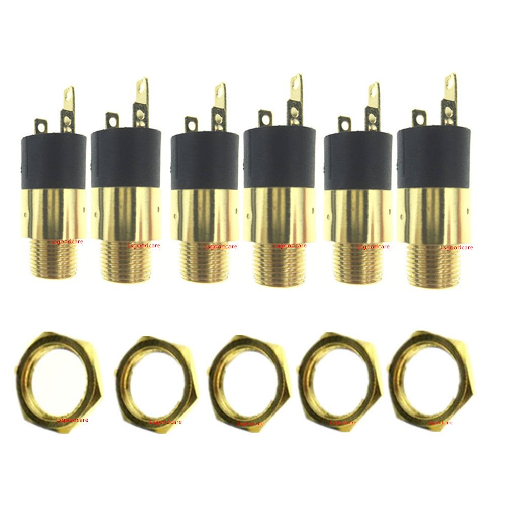 Lsgoodcare 20PCS 3.5MM 1/8 Inch Gold Gold Plated Stereo Jack Panel Mount Connector