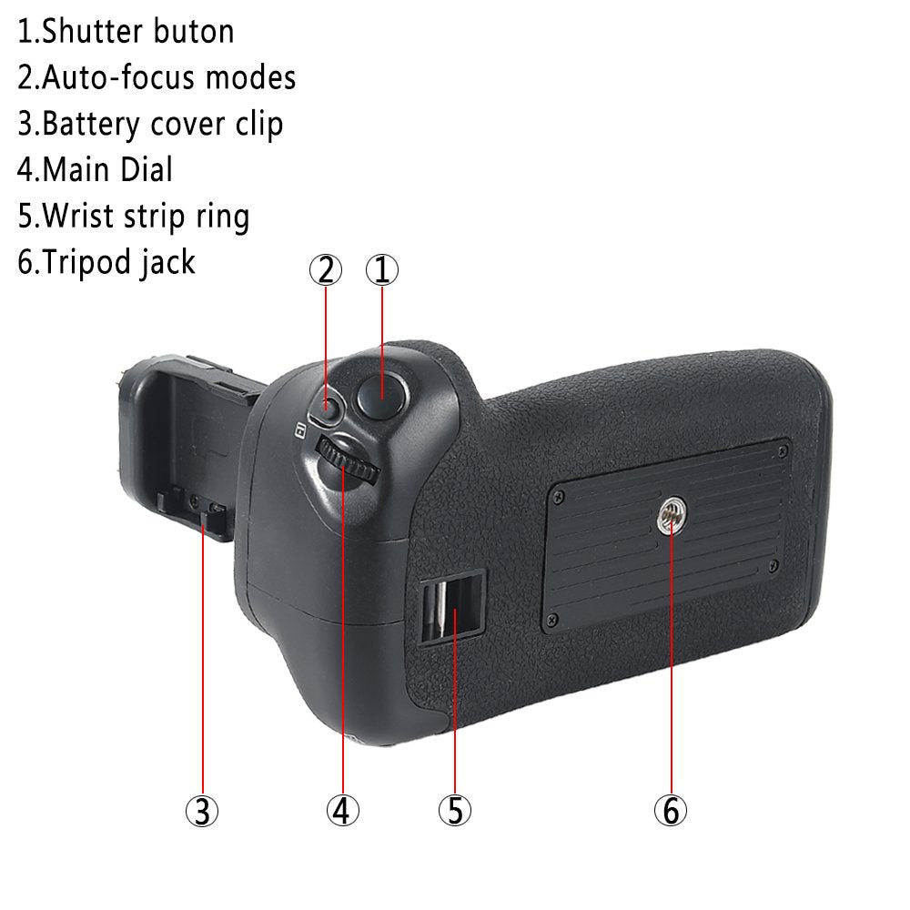 DSTE Pro BG-E14 Vertical Battery Grip Compatible with Canon EOS 70D 80D 90D SLR Digital Camera, Working with LP-E6 LP-E6N (Battery not Included)