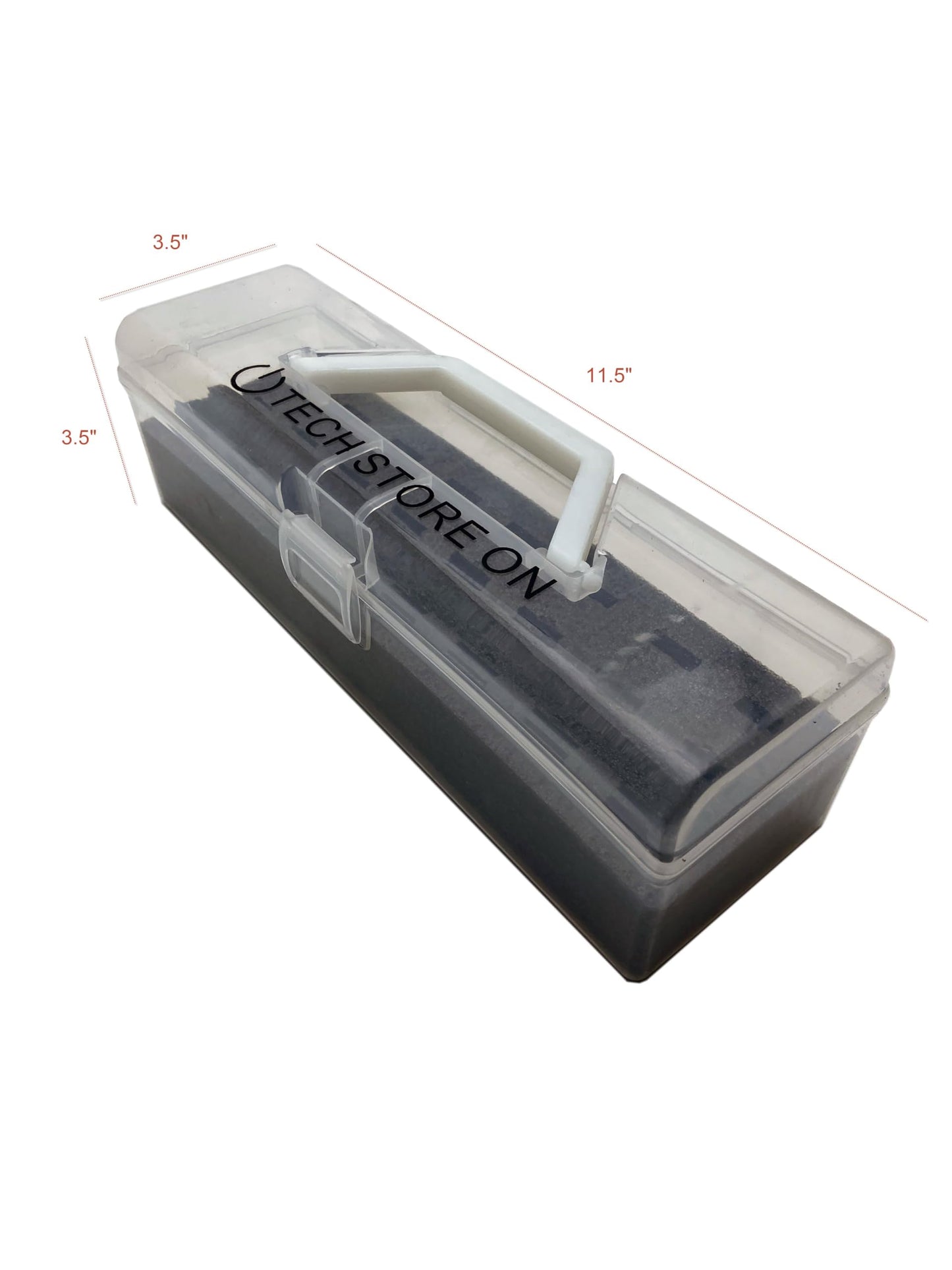 TECH STORE ON USB Drive Organizer Case (Plastic - 24 Slots with Carry Handle) - Shockproof & Antistatic Storage Box for Flash Drives, SD Cards