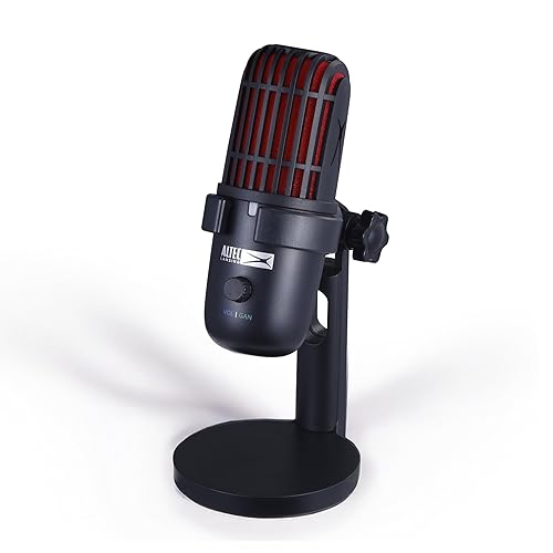 Altec Lansing Studio MIC 1, Dual Pattern 24/96 USB-C Podcast Microphone with Zero Latency Monitoring, Streaming & Recording Microphone with Table