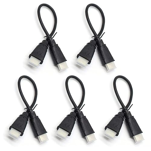 Security-01 [4-Pack] 4K HDMI Cable Short 0.25m/9.85in, High Speed HDMI Jumper Cord, HDMI 2.0 A Male to A Male, OD 5.0mm, Supports 4K UHD, 3D