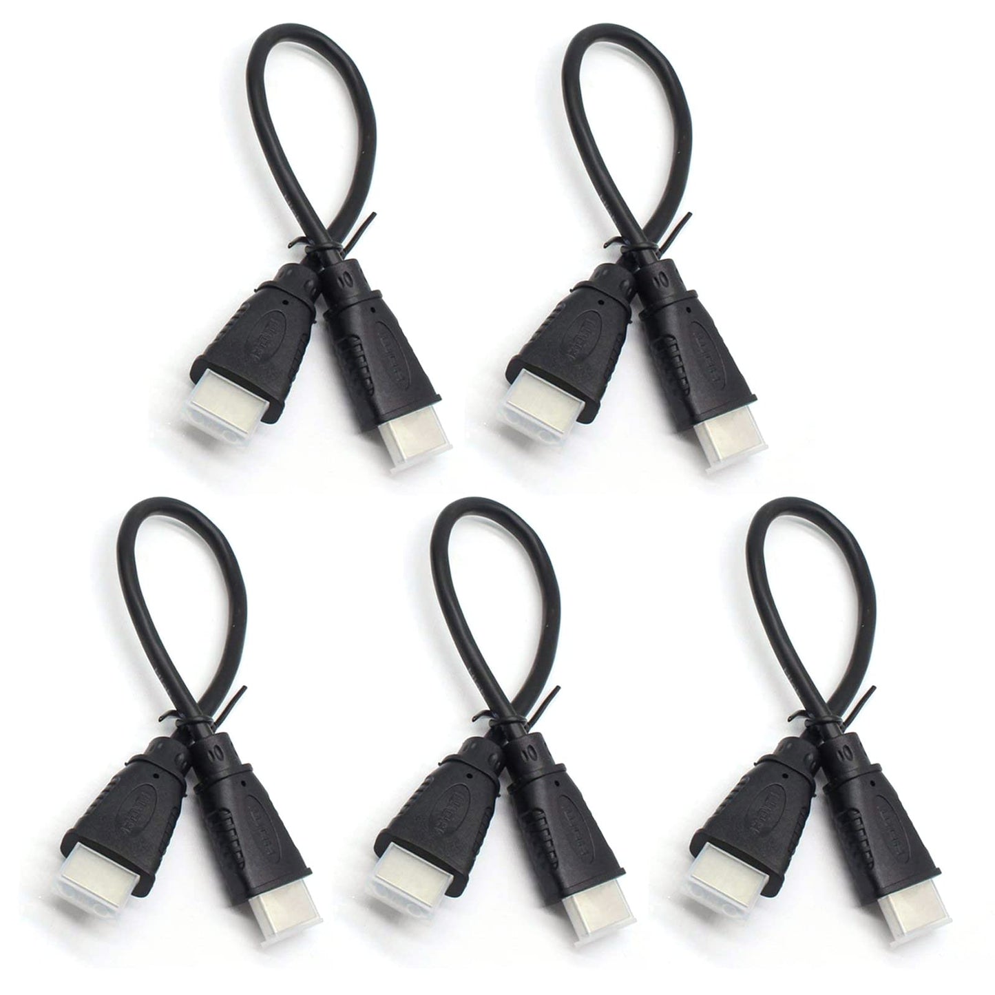Security-01 [4-Pack] 4K HDMI Cable Short 0.25m/9.85in, High Speed HDMI Jumper Cord, HDMI 2.0 A Male to A Male, OD 5.0mm, Supports 4K UHD, 3D