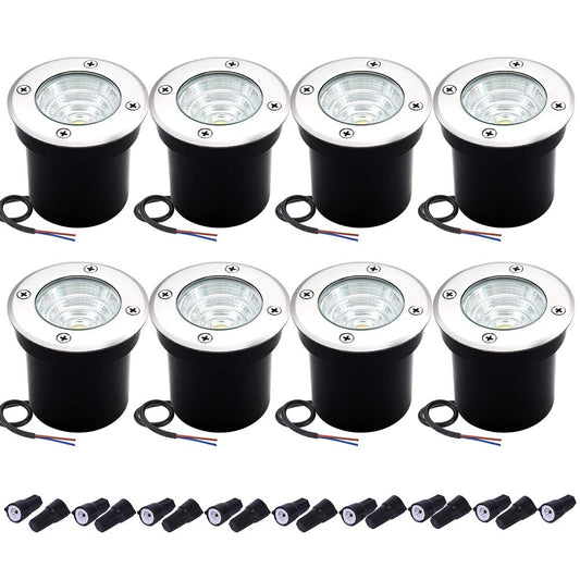 Well Lights Landscape Lighting, Low Voltage Outdoor In Ground Landscape Lights, 5W 12V-24V Waterproof Warm White 3000K Deck Light for Garden, Pathway