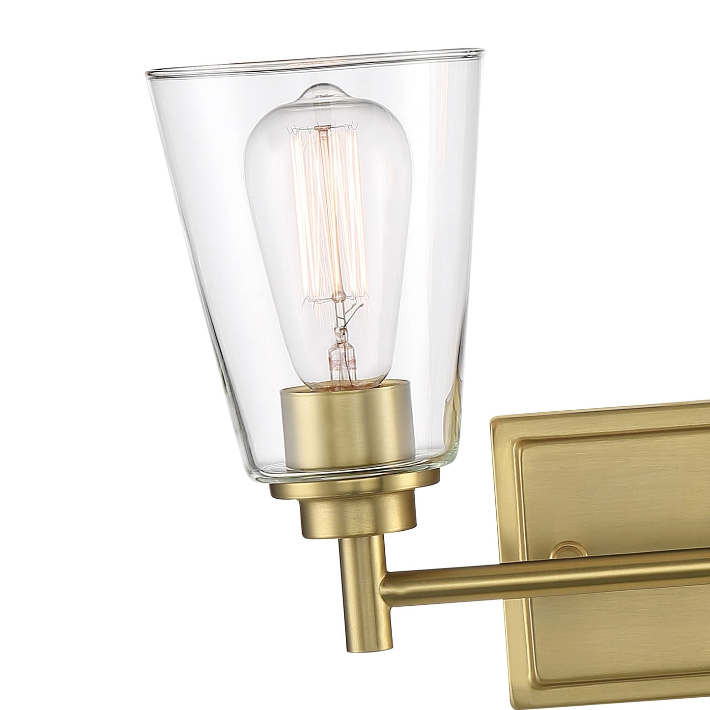 DESIGNERS FOUNTAIN 2-Light Westin Bathroom Vanity Lights Fixture, 15 Inch Wall Mount Sconce for Bedroom or Over Mirror, Brushed Gold, 95702-BG