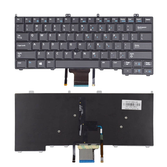 SUNMALL Backlit Keyboard Replacement with Pointer and Backit Compatible with Dell Latitude 14 7000 E7440 E7240 E7420 Series Black US Layout