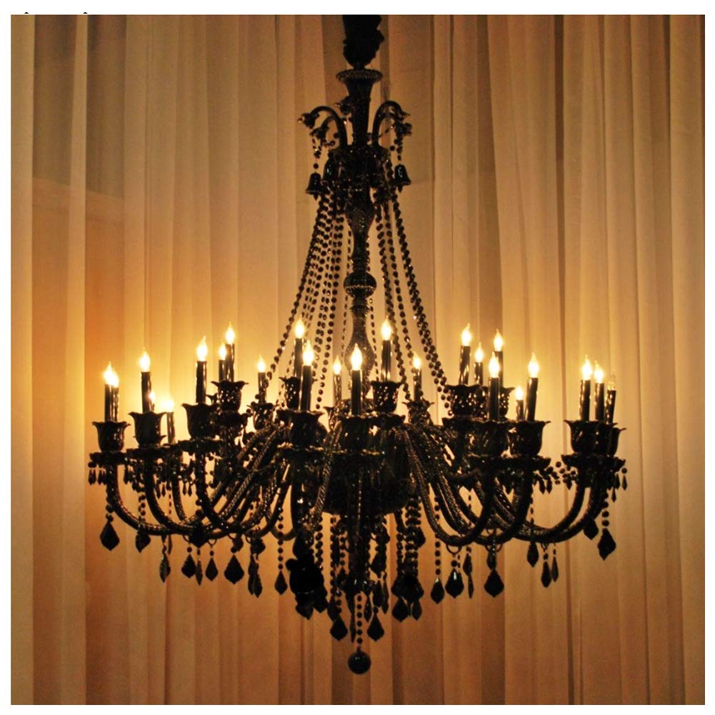6-Pack E14 4W C35 Dimmable LED Candelabra Bulb,CA10 40 Watt Equivalent 2200K Warm White 600Lumen Edison Candle Flame Shape Bent Tip Light Bulb,Amber