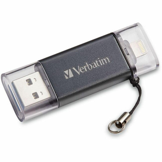 Verbatim 128GB Store 'n’ Go Dual USB 3.2 Gen 1 Flash Drive for Apple Lightning Devices - Graphite