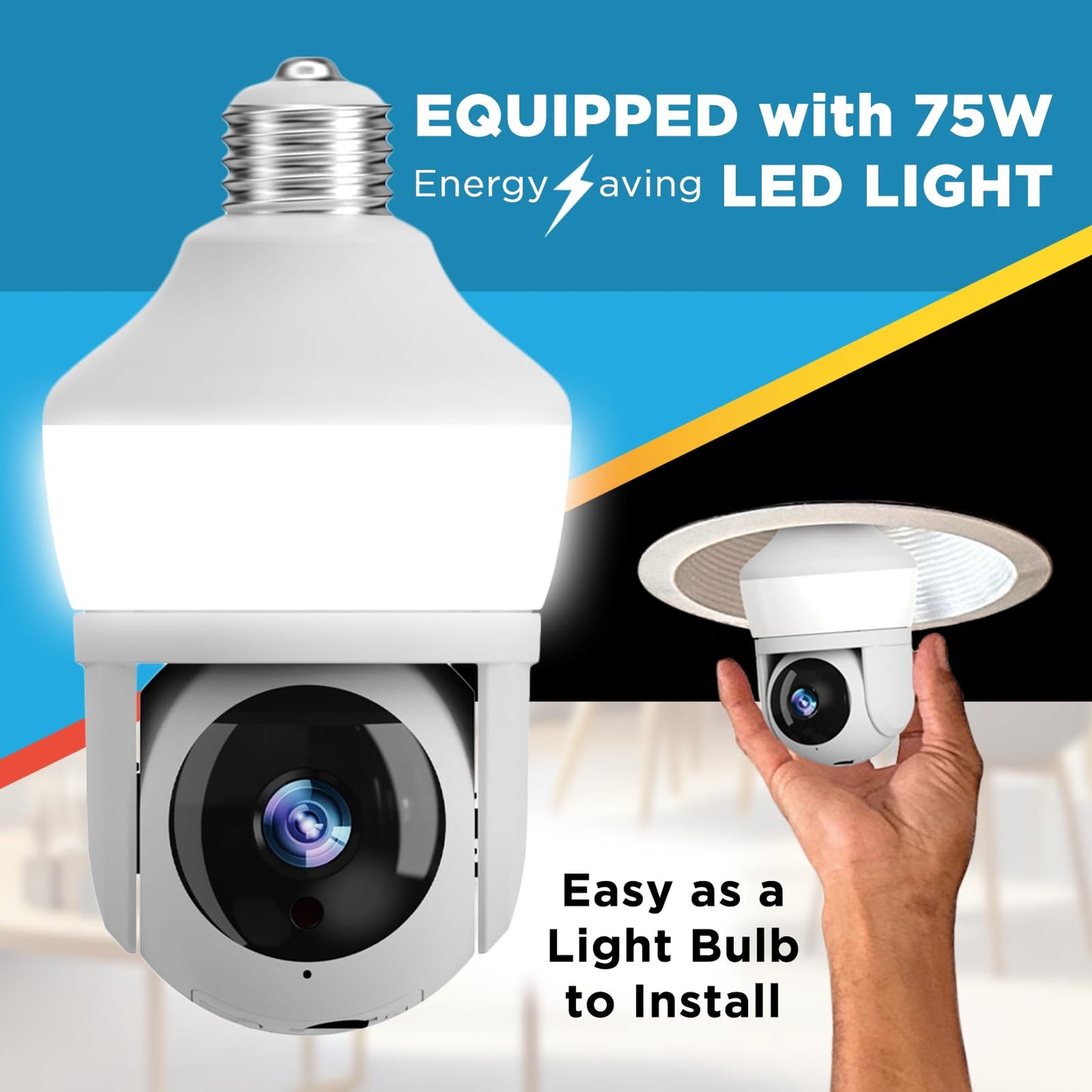Sight Bulb Pro Security Camera with 80 Watt Equivalent LED Light, Two Way Talk, HD Video WiFi Smart Camera, Perfect for Indoor Outdoor Night Vision