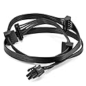 Zahara 6 Pin to 4X SATA Drive Cable Power Cable Replacement for Corsair hx1200 RM1000X RM850X RM650x RM550x RM750X
