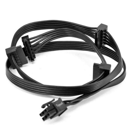 Zahara 6 Pin to 4X SATA Drive Cable Power Cable Replacement for Corsair hx1200 RM1000X RM850X RM650x RM550x RM750X