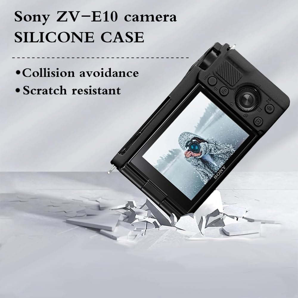 HUADU Screen Protector Compatible for Sony Alpha ZV E10 Vlog Camera,Tempered Glass Film Anti Scratch High Definition and Soft Silicone Case for ZVE10